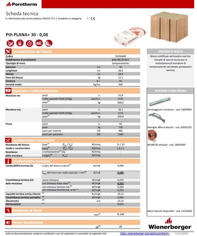 Blocco in laterizio porizzato con fibra minerale Blocco in laterizio porizzato con fibra minerale